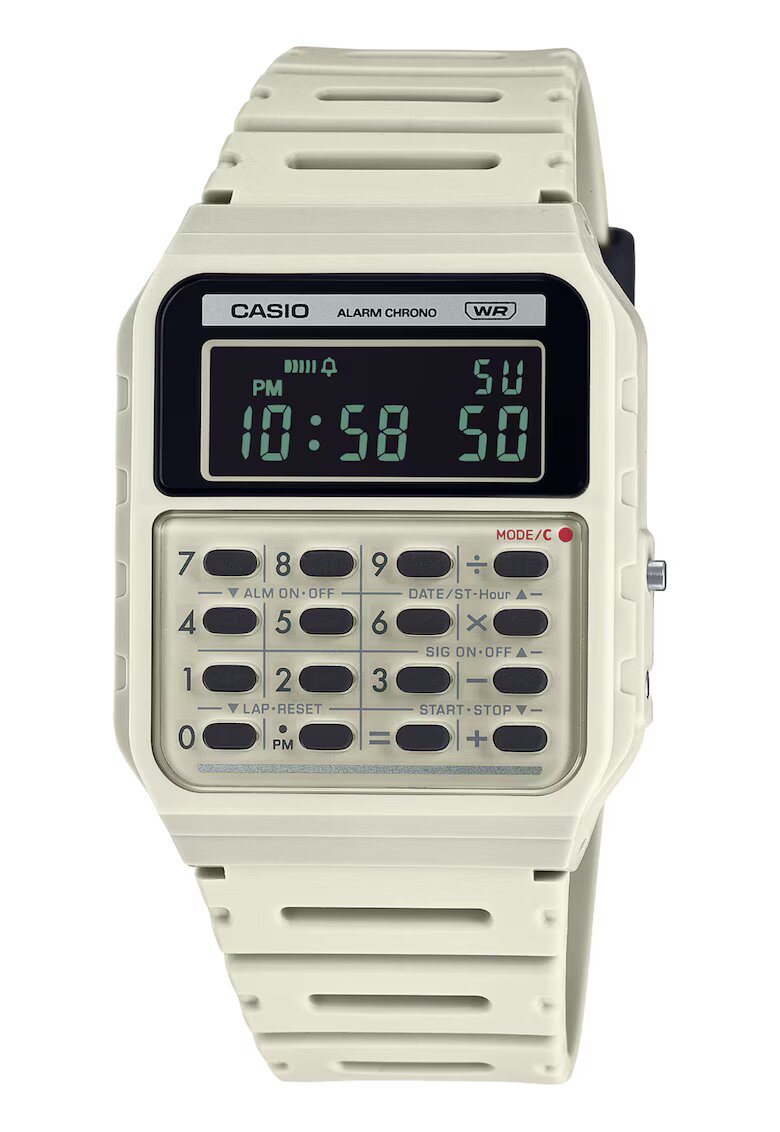Casio Часовник CA-53WB-8BEF за мъже - дигитален - бежов - квадратен - кварцов - водоустойчив до 30м