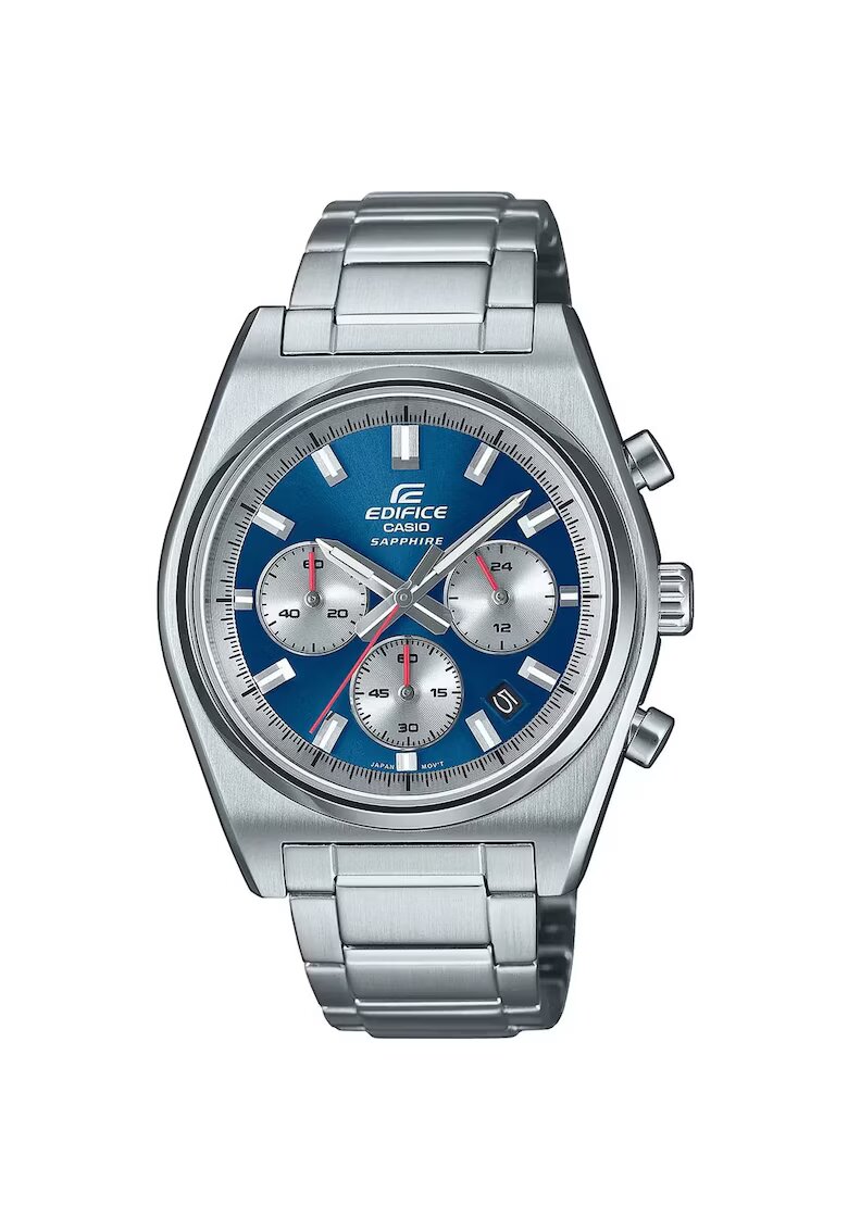 Casio Часовник Edifice EFB-730D-2AVUEF - хронограф - сребрист - син - 10 ATM - кварцов механизъм