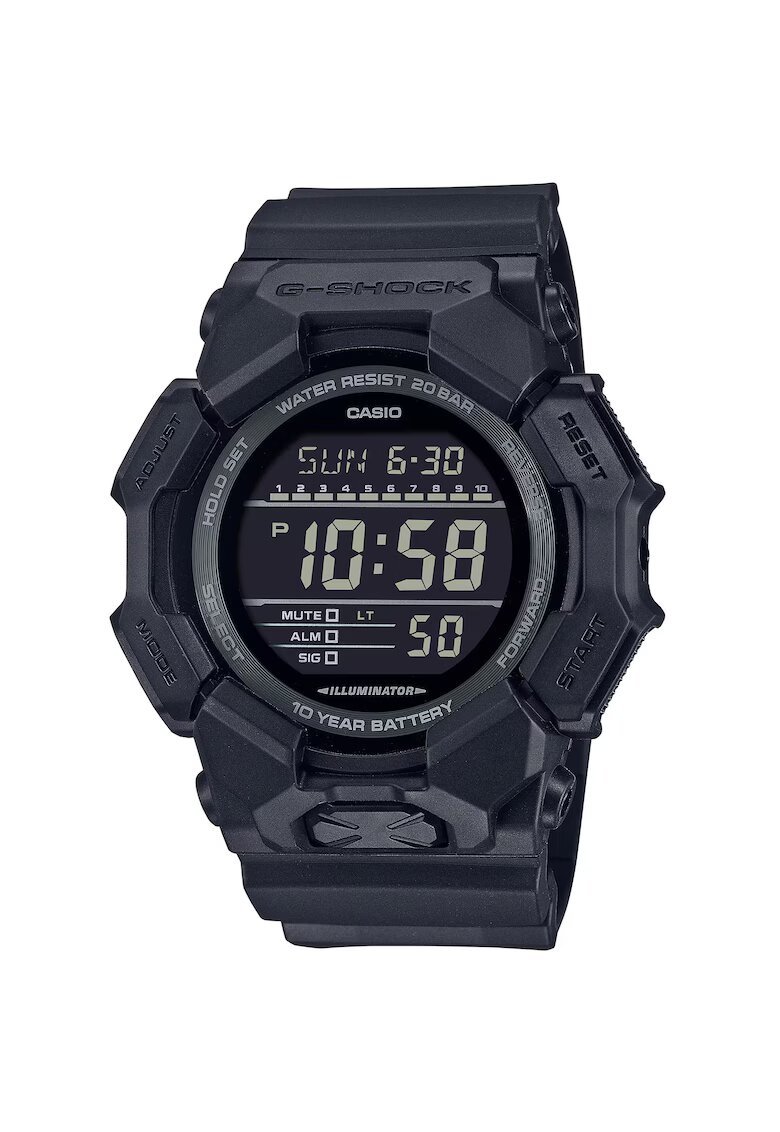 Casio Часовник G-SHOCK GD-010-1A1ER - черен - 51мм - водоустойчив на 200м - каишка от каучук