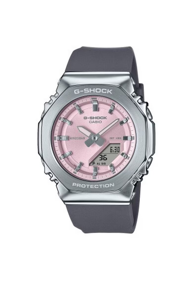 Casio Часовник G-SHOCK GM-S2110-4AER - сив - розов - каучукова каишка - водоустойчив 20 ATM