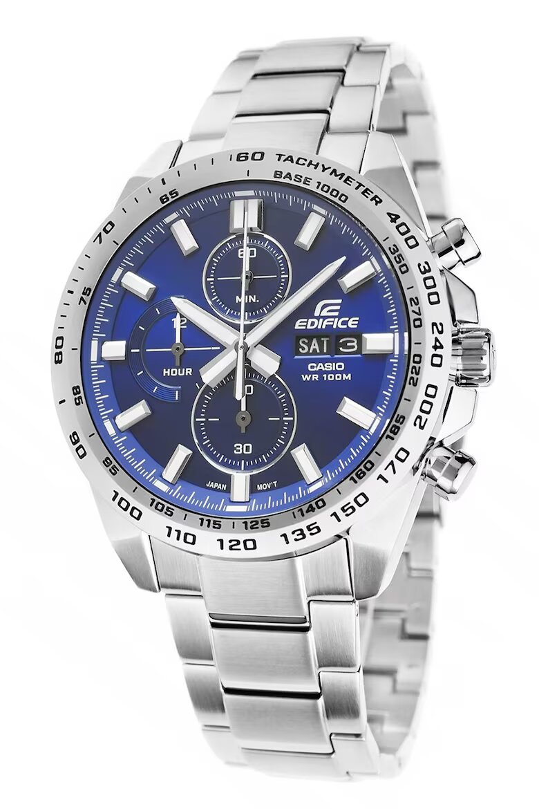 Casio Часовник от инокс с хронограф Сребрист