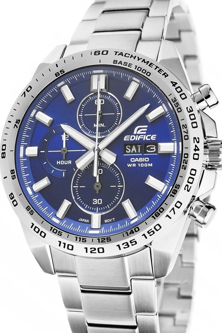 Casio Часовник от инокс с хронограф Сребрист