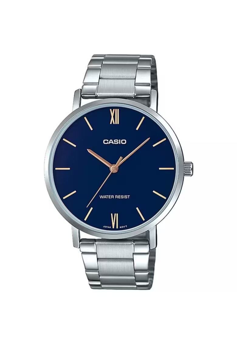 Casio Дамски часовник Collection LTP-VT LTP-VT01D-1B - Аналогов 1585519929 - Сребрист