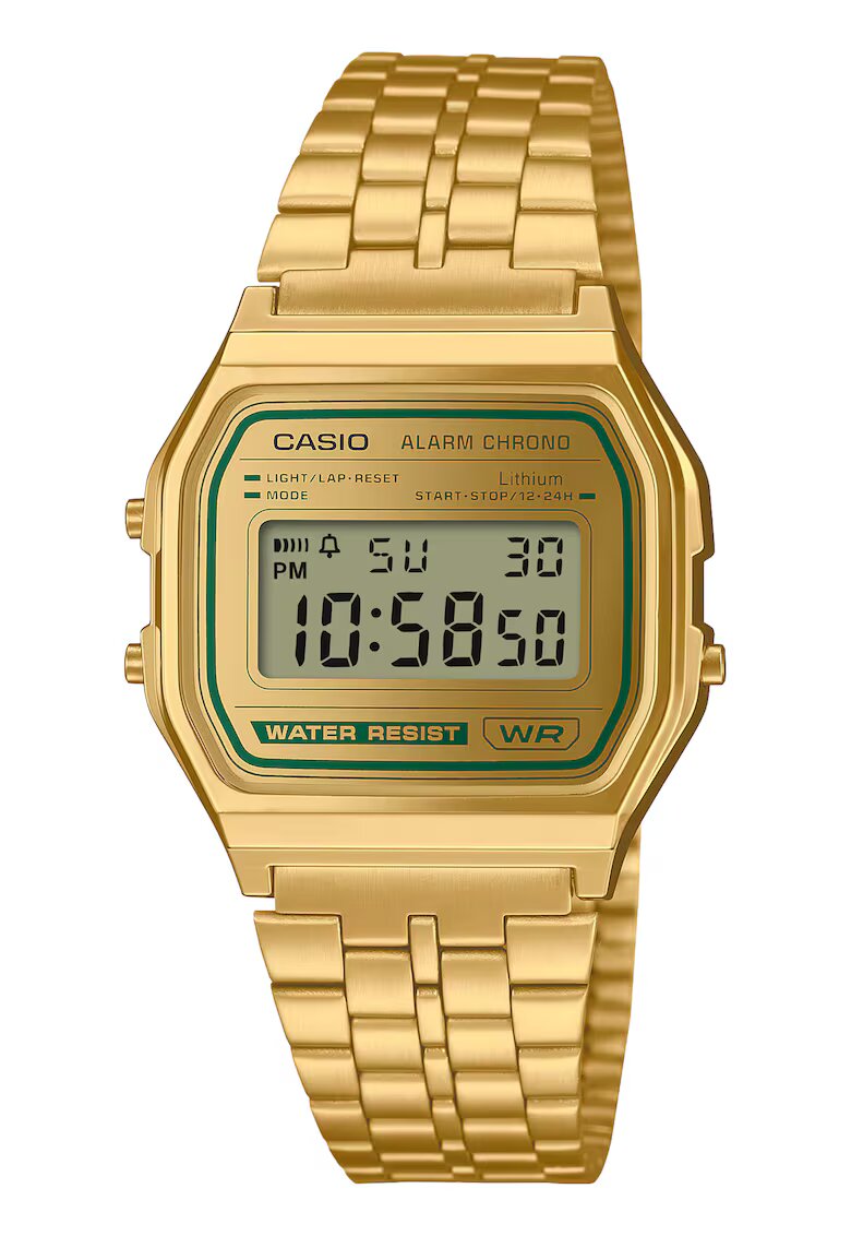Casio Дигитални часовник A158WEGV-9AEF - златен корпус - 36.8x33.2x8.2mm