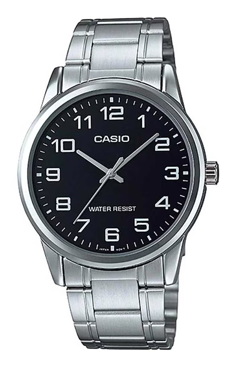 Casio Кварцов часовник с лого Сребрист