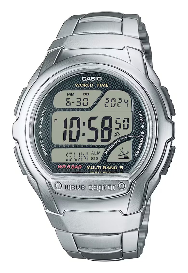 Casio Мъжки часовник Waveceptor WV-58RD-1AEF - цифров - сив цвят - 43.7mm x 12mm - иноксова гривна