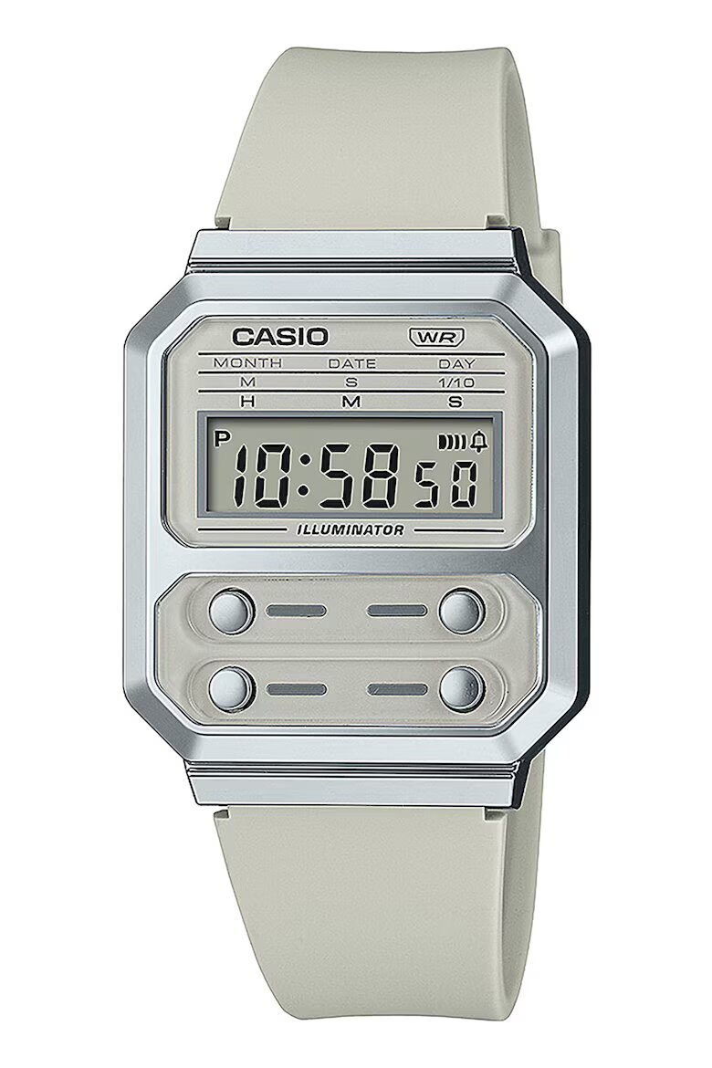Casio Унисекс часовник с каишка от смола Бледозелен