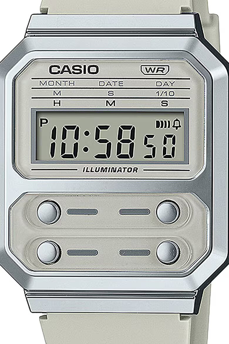 Casio Унисекс часовник с каишка от смола Бледозелен