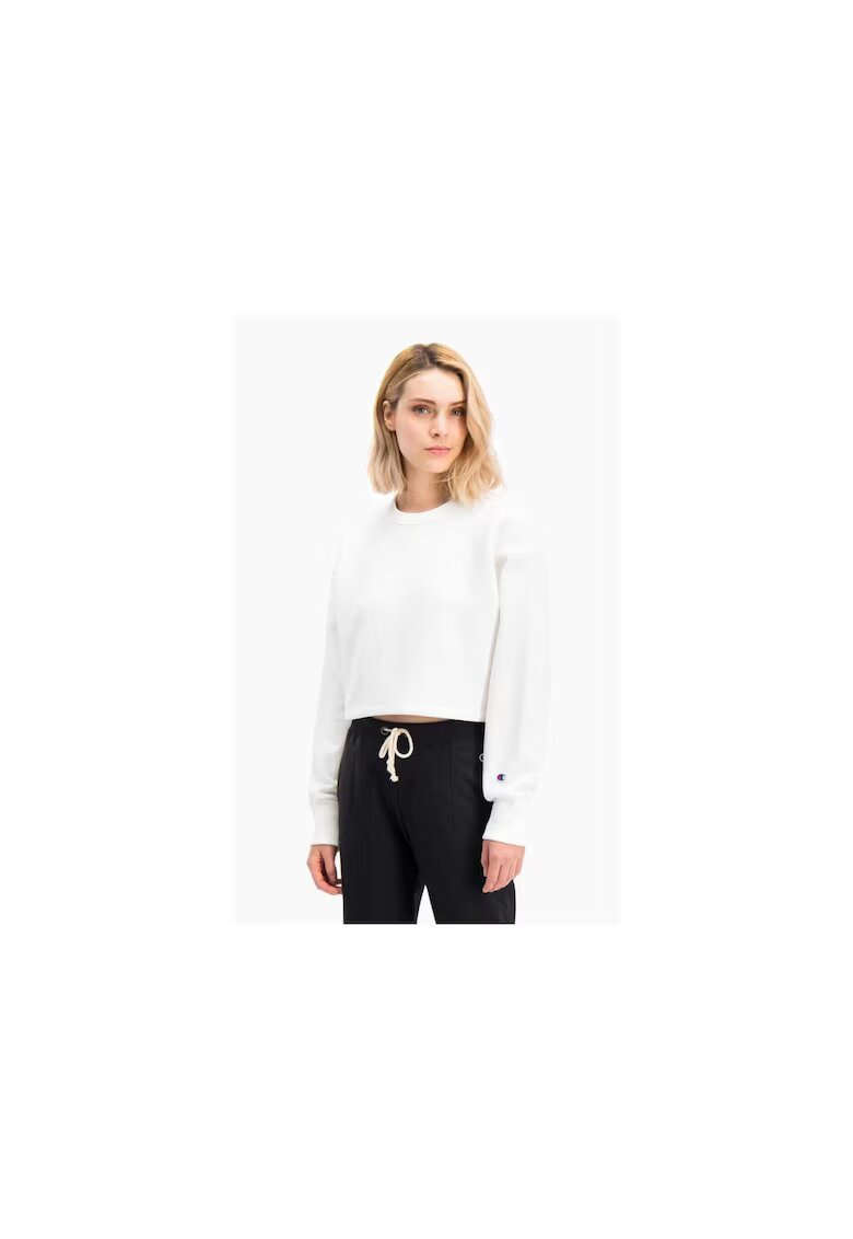 Champion Crewneck Суичър Суичър с качулка Бял памук -