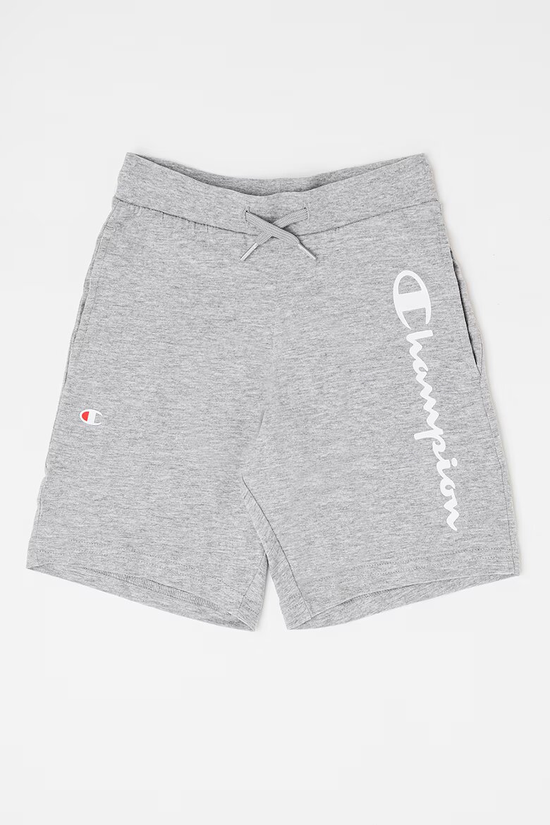 Champion Къс панталон с лого Сив меланж
