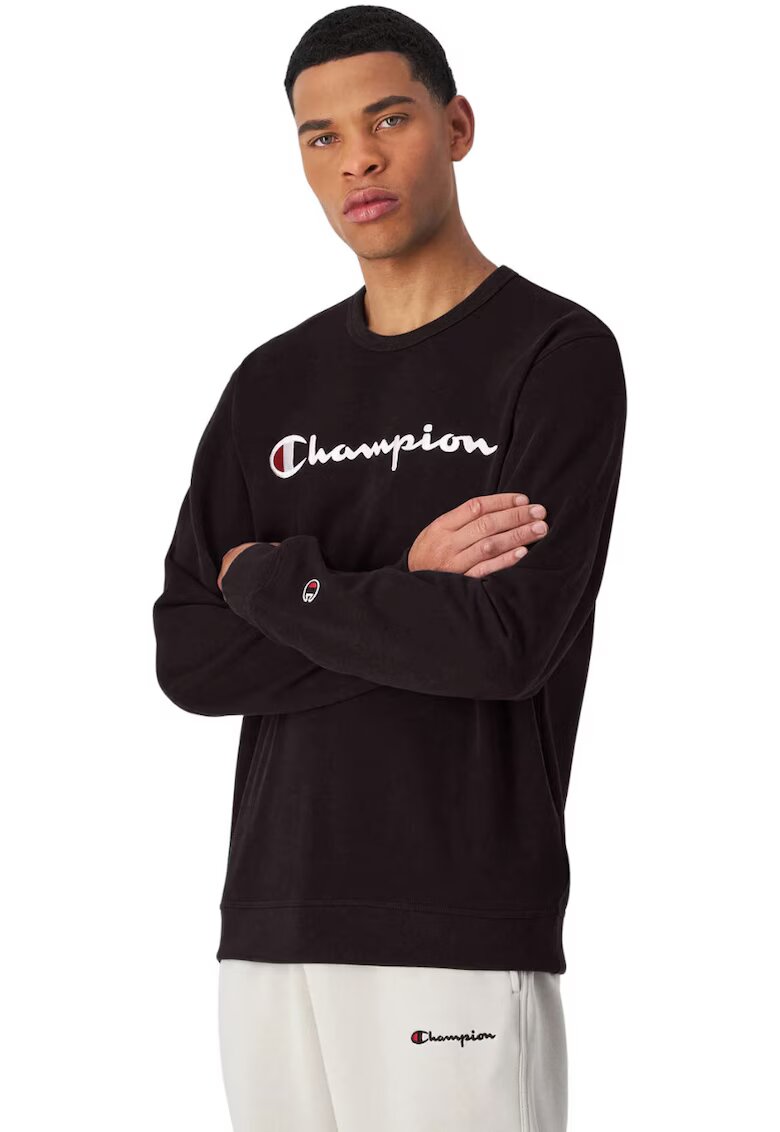 Champion Мъжка спортна тениска памучна - с дълъг ръкав - черна