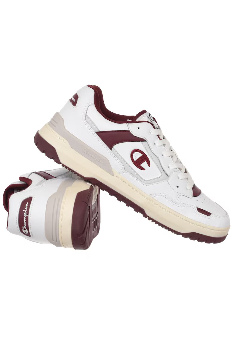 Champion Мъжки спортни обувки - Z89 LOW - бял - вишнев - естествена кожа - синтетичен текстилен материал