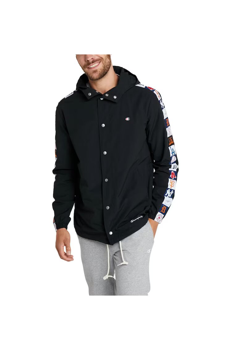 Champion Мъжко спортно яке Authentic collection - черно - 100% полиестер - с качулка - без шарка
