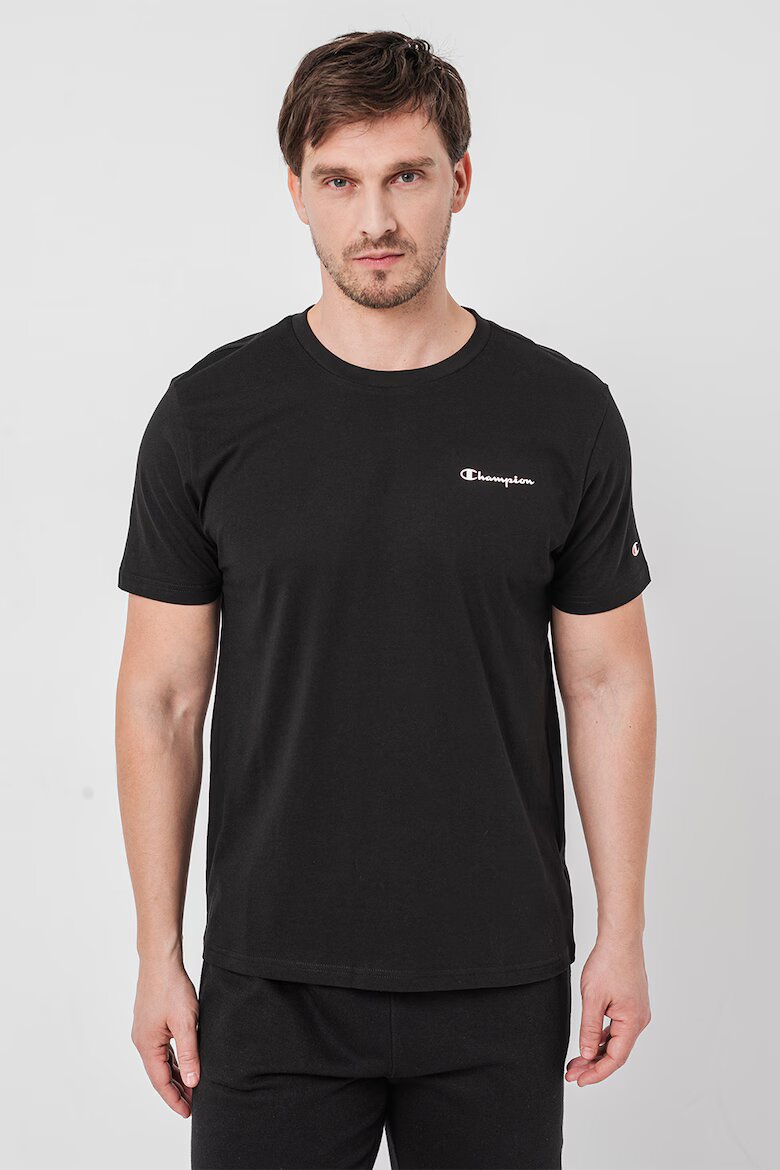 Champion Памучна тениска Basic с лого Черен