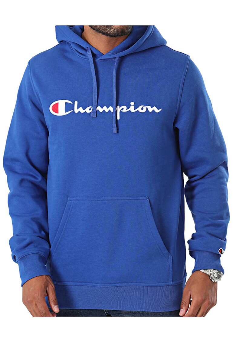 Champion Суичър с щампа на лого и джоб тип кенгуру