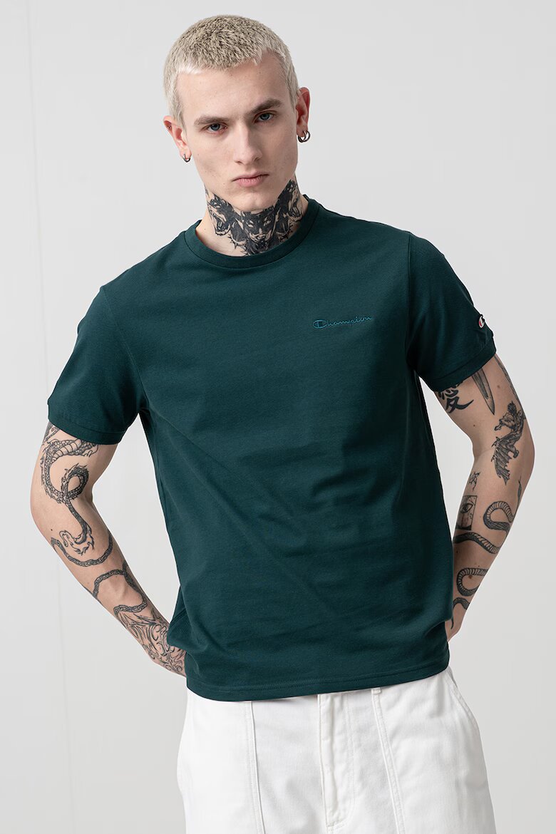 Champion Тениска с бродирано лого Тъмнозелен