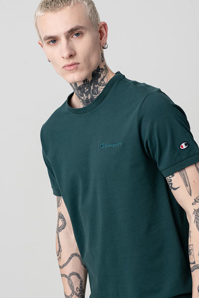 Champion Тениска с бродирано лого Тъмнозелен