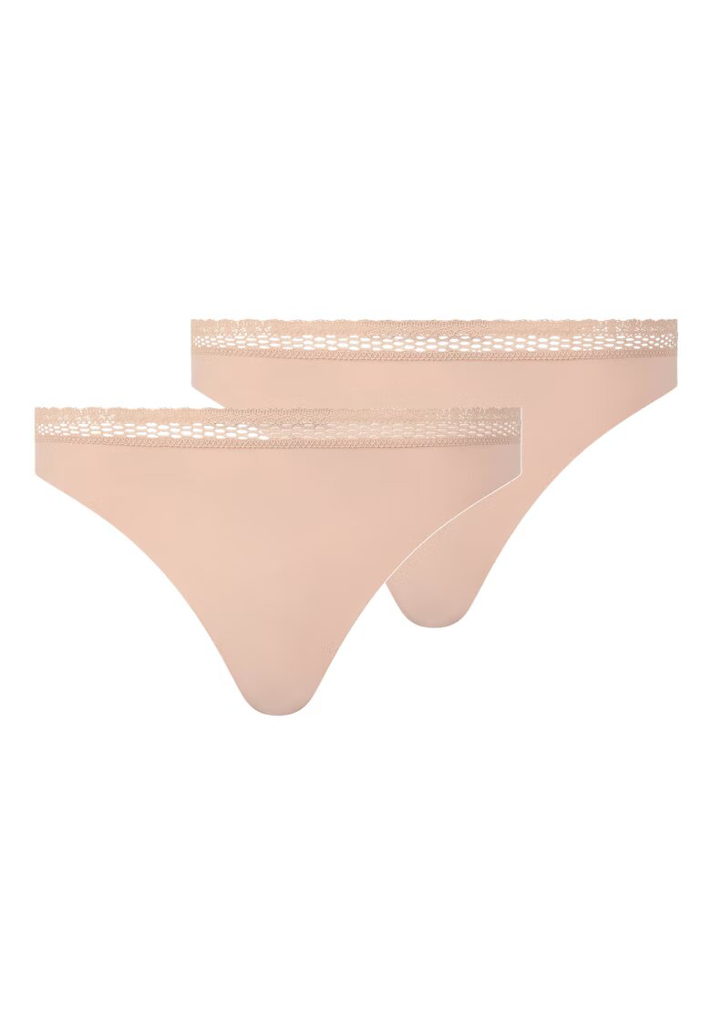 Chantelle Бикини Cozy Chic с дантела и мрежеста материя - 2 чифта - Бежов