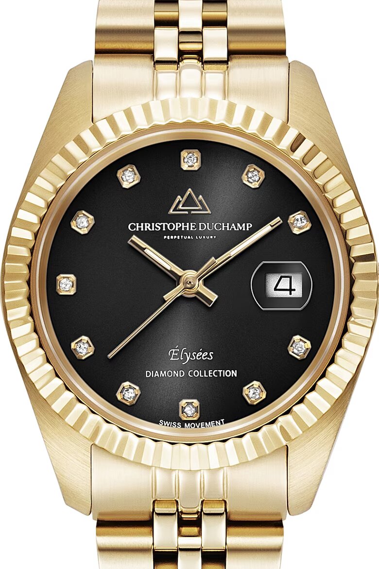 Christophe Duchamp Иноксов часовник с диаманти