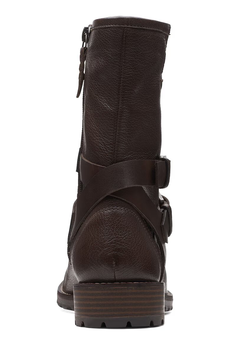Clarks Боти Well от велур и кожа Тъмнокафяв