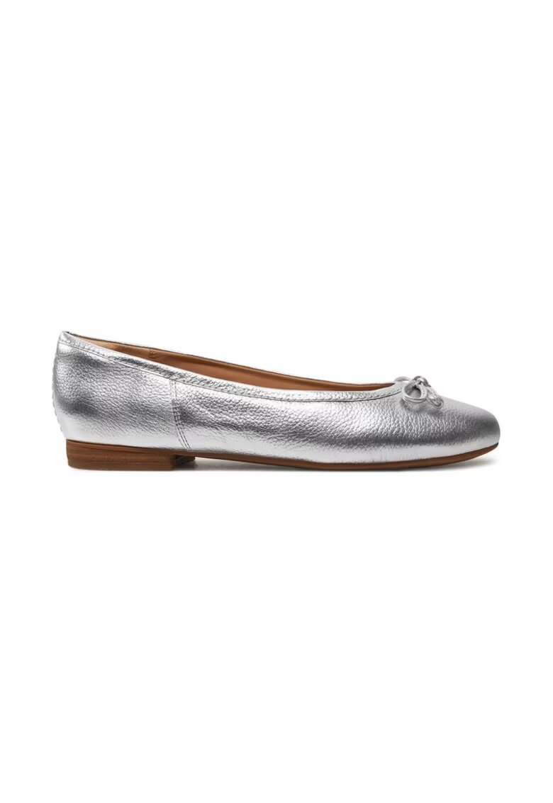 Clarks Дамски балеринки - 303498 - Естествена кожа - Сребро