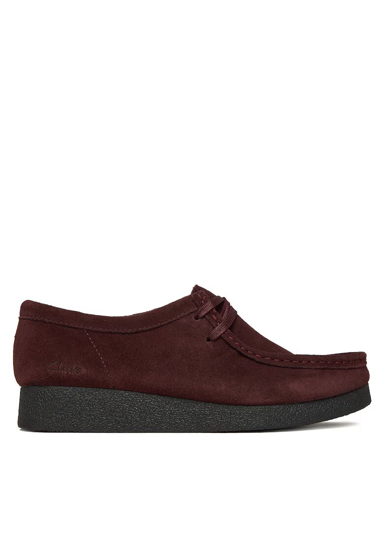 Clarks Дамски мокасини - Merlot Suede - естествена кожа - червени
