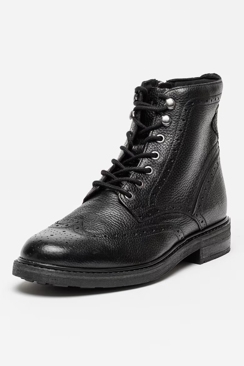 Clarks Кожени боти Newford Brogue Черен