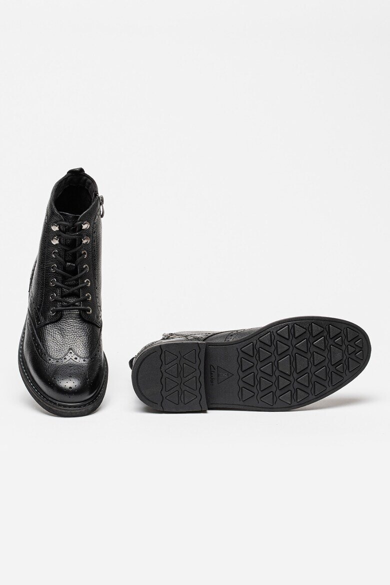 Clarks Кожени боти Newford Brogue Черен