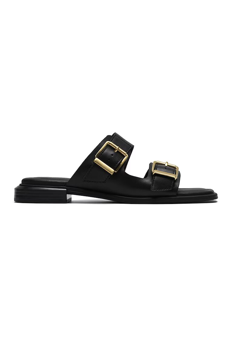 Clarks Кожени чехли Ariany Bay с тока - Черен -