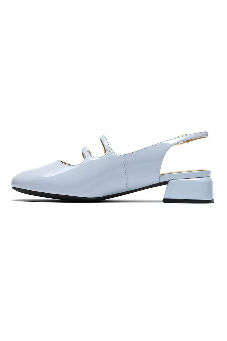 Clarks Кожени лачени пантофки Daiss тип Mary Janes с отворена пета Небесносин