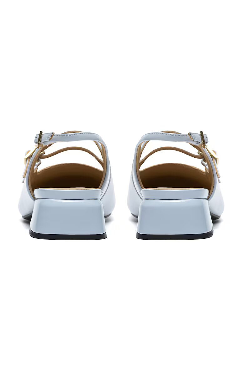 Clarks Кожени лачени пантофки Daiss тип Mary Janes с отворена пета Небесносин