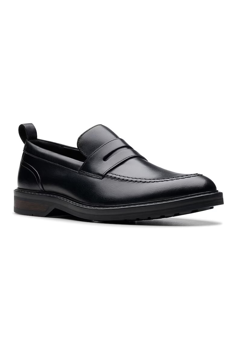 Clarks Кожени мокасини Aldwin Step Черен