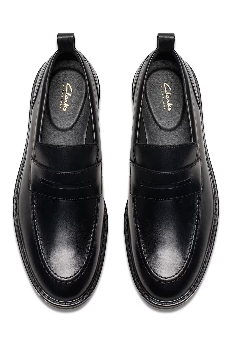 Clarks Кожени мокасини Aldwin Step Черен
