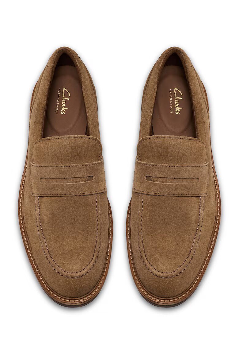 Clarks Кожени мокасини Aldwin Step Карамел