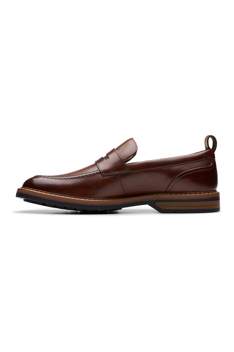 Clarks Кожени мокасини Aldwin Step Коняк кафяв