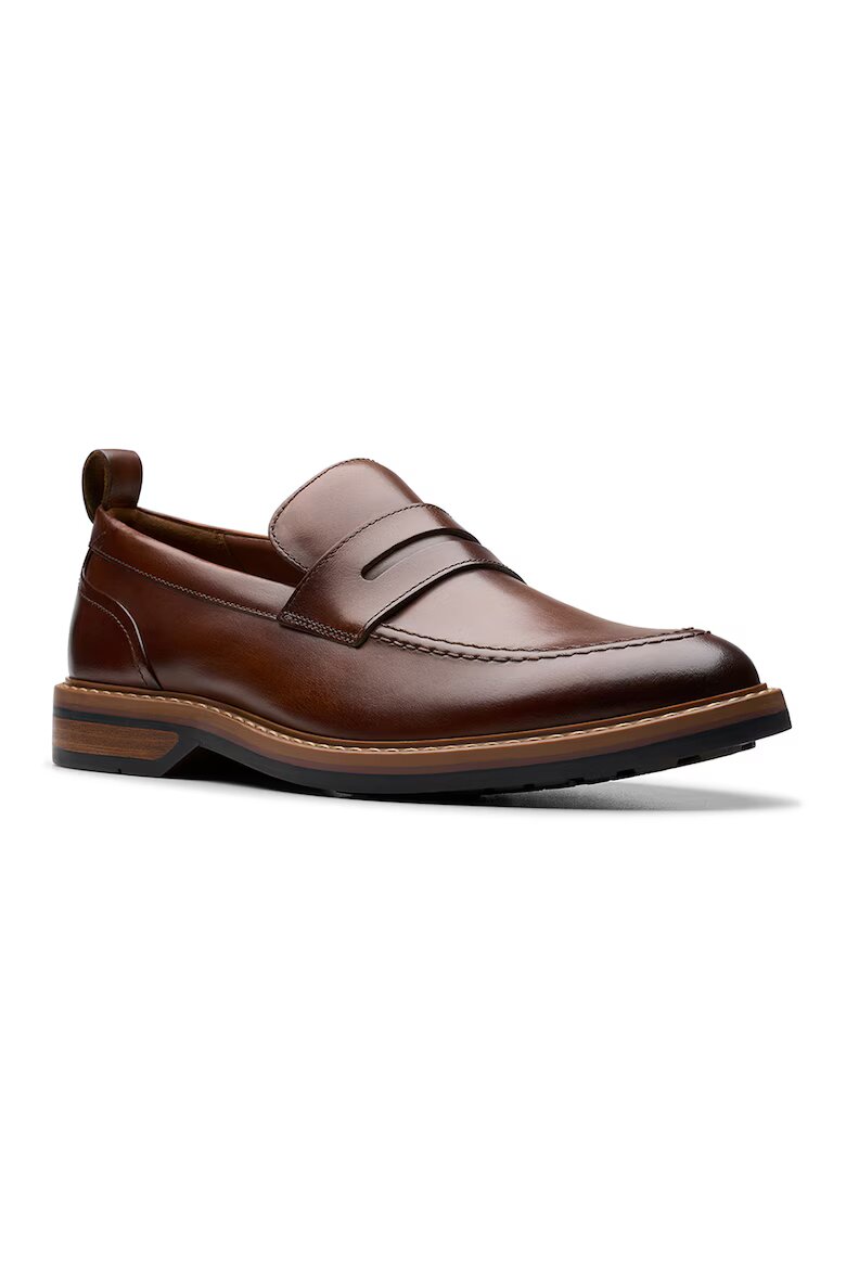 Clarks Кожени мокасини Aldwin Step Коняк кафяв