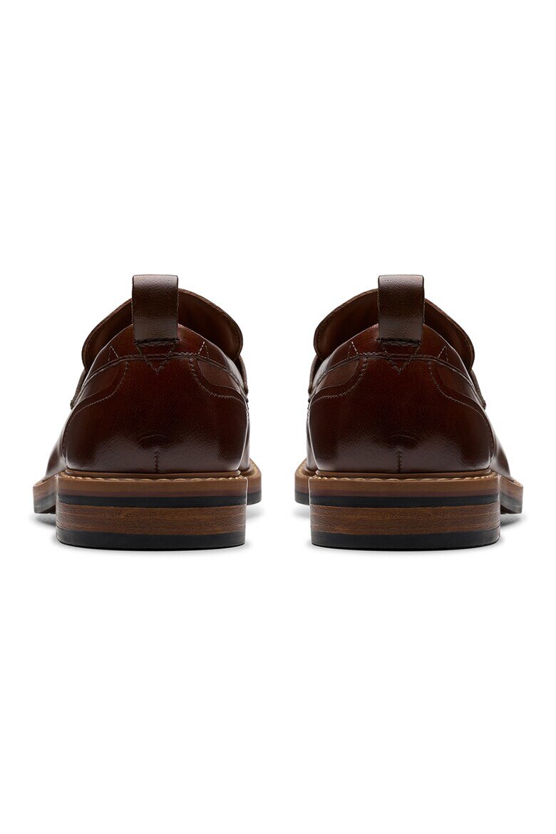 Clarks Кожени мокасини Aldwin Step Коняк кафяв
