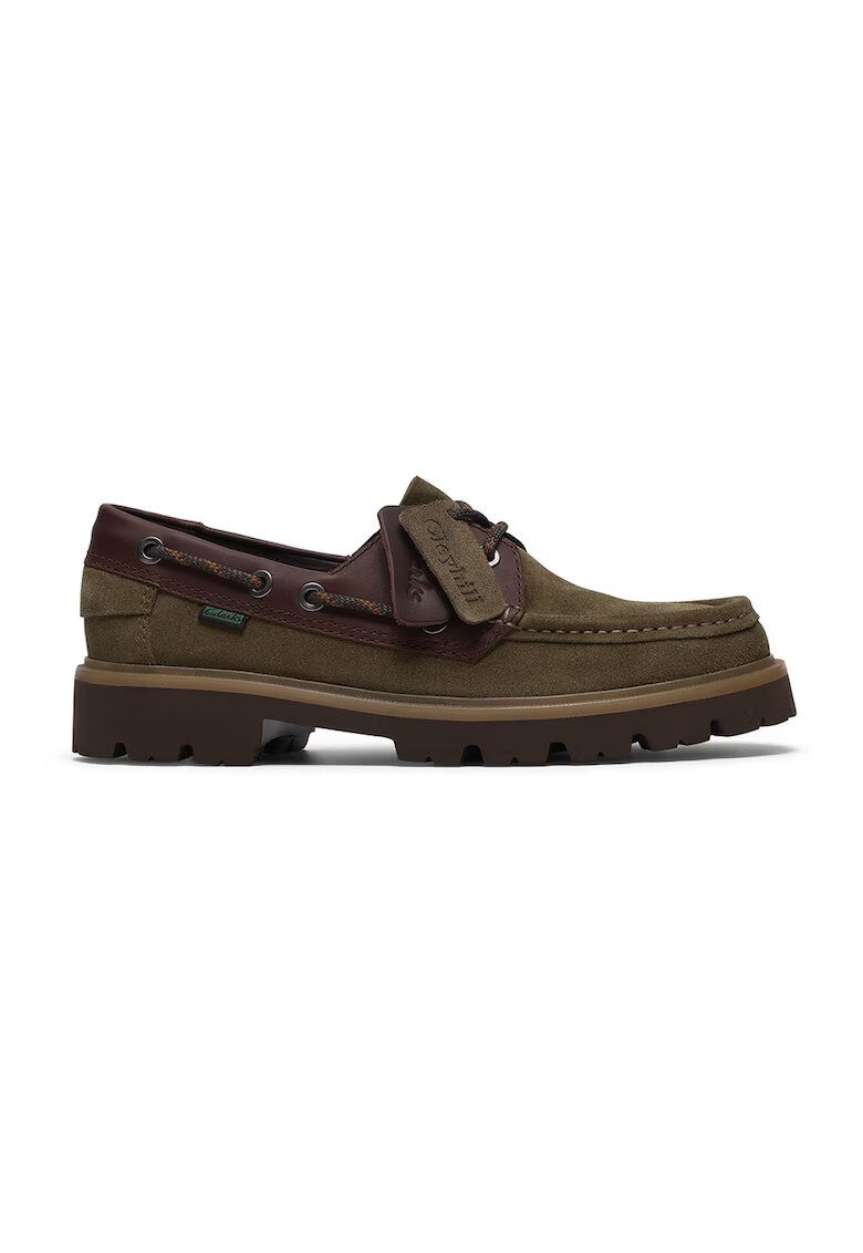 Clarks Кожени мокасини Cleyhill - Кафяв/Тъмно каки