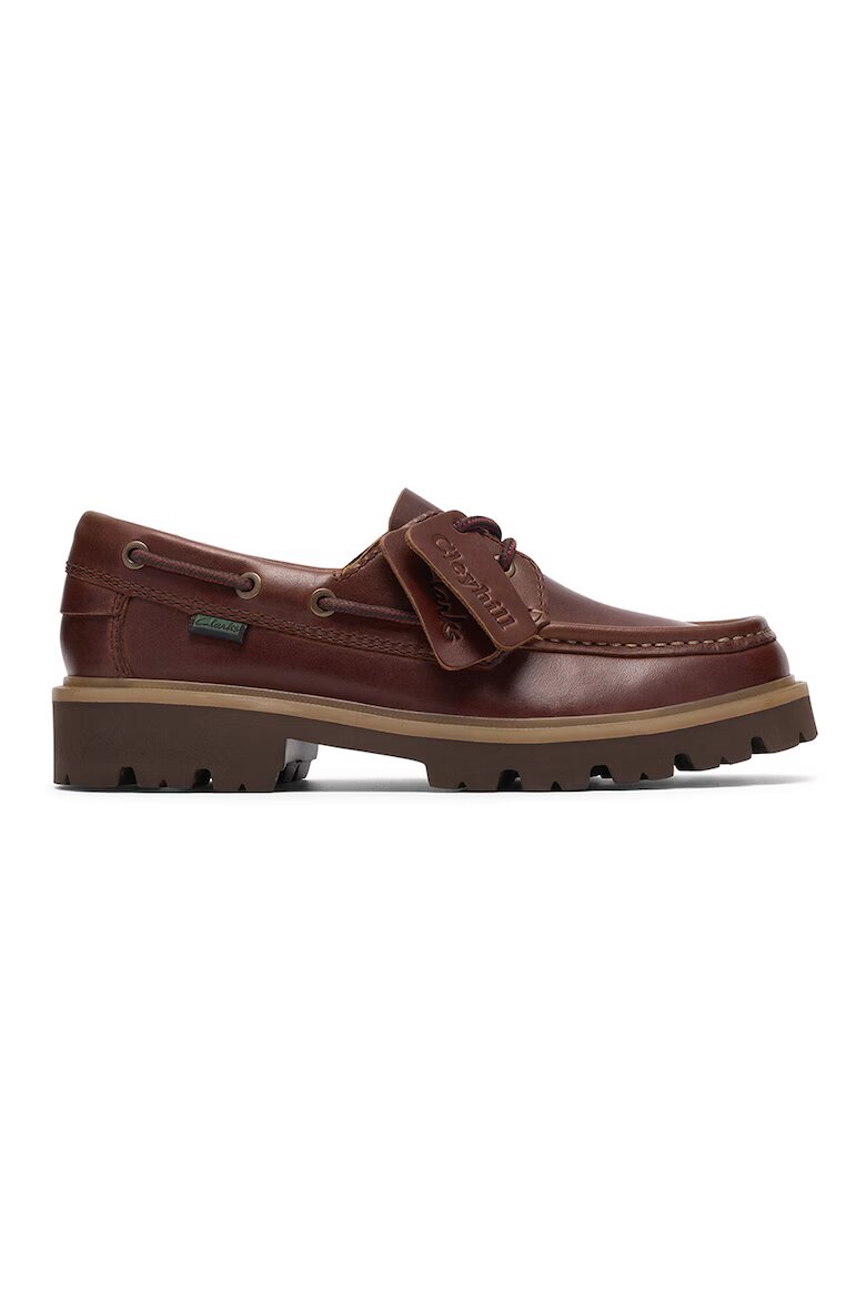 Clarks Кожени мокасини Cleyhill Коняк кафяв