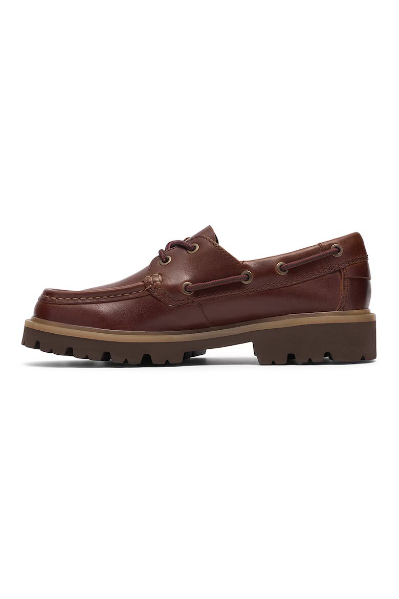 Clarks Кожени мокасини Cleyhill Коняк кафяв