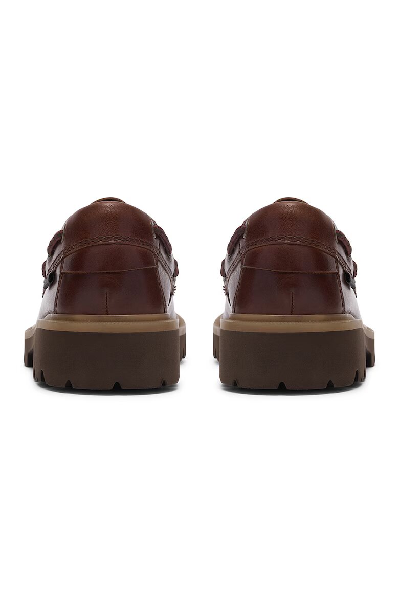 Clarks Кожени мокасини Cleyhill Коняк кафяв