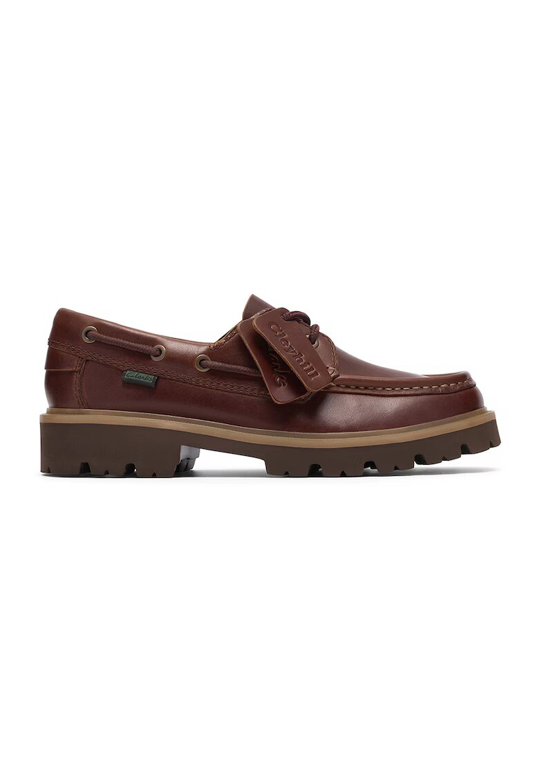 Clarks Кожени мокасини Cleyhill - Коняк кафяв