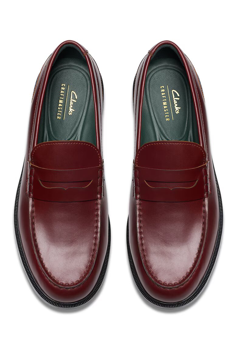 Clarks Кожени мокасини Craft James Тъмночервен
