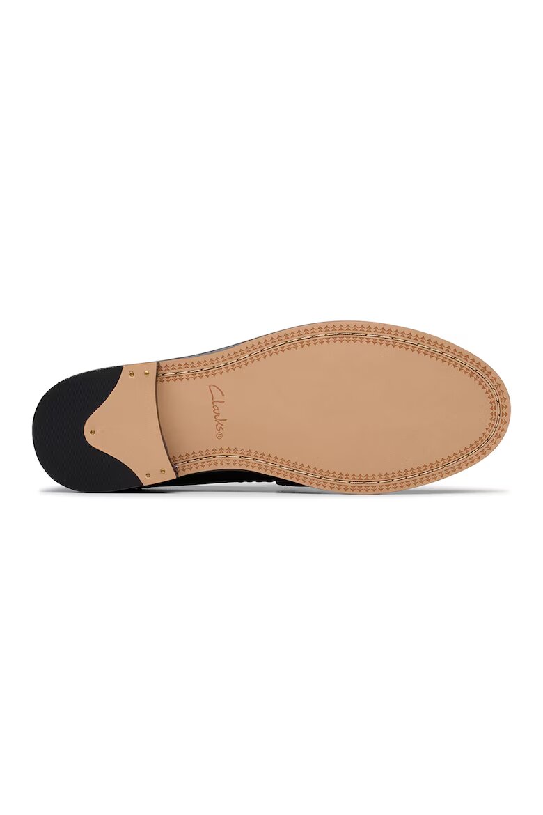 Clarks Кожени мокасини Избеляло черно