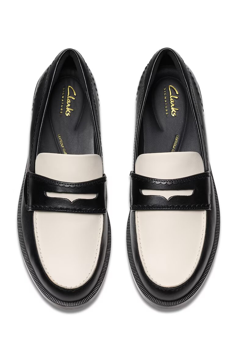 Clarks Кожени мокасини Избеляло черно
