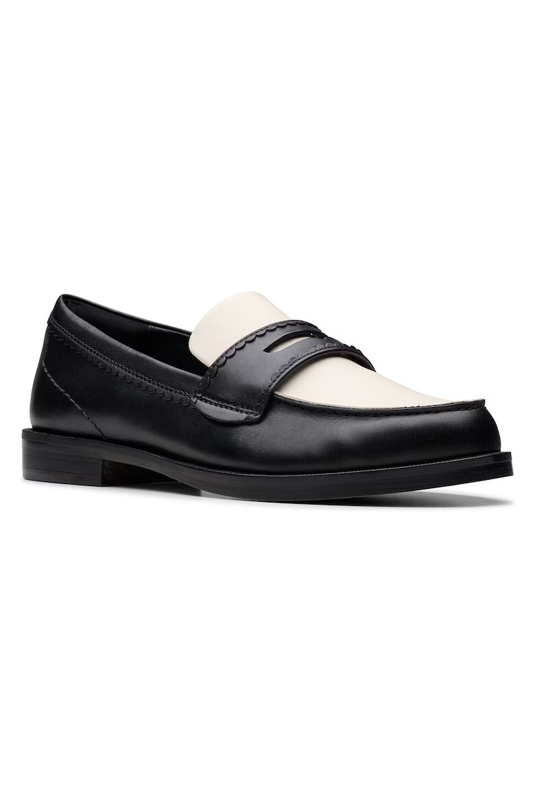 Clarks Кожени мокасини Избеляло черно