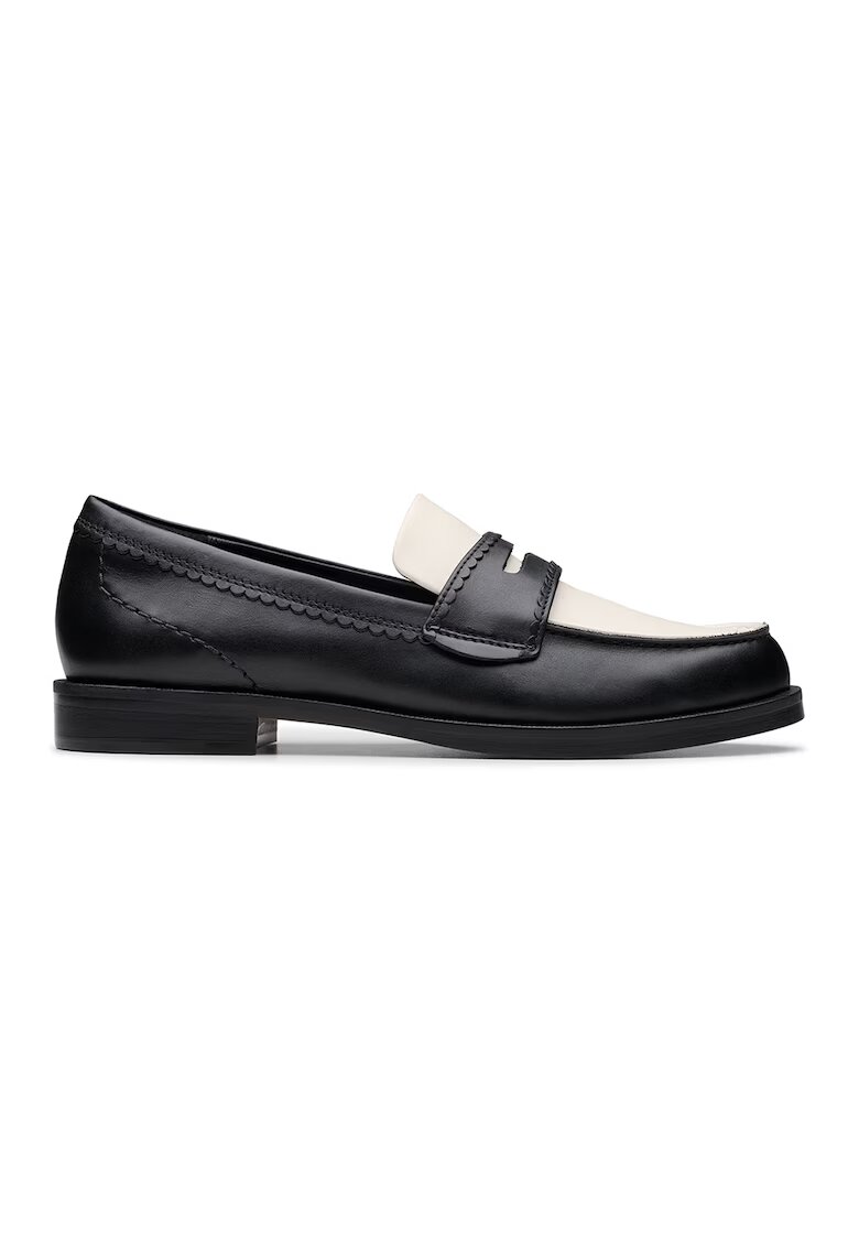 Clarks Кожени мокасини - Избеляло черно
