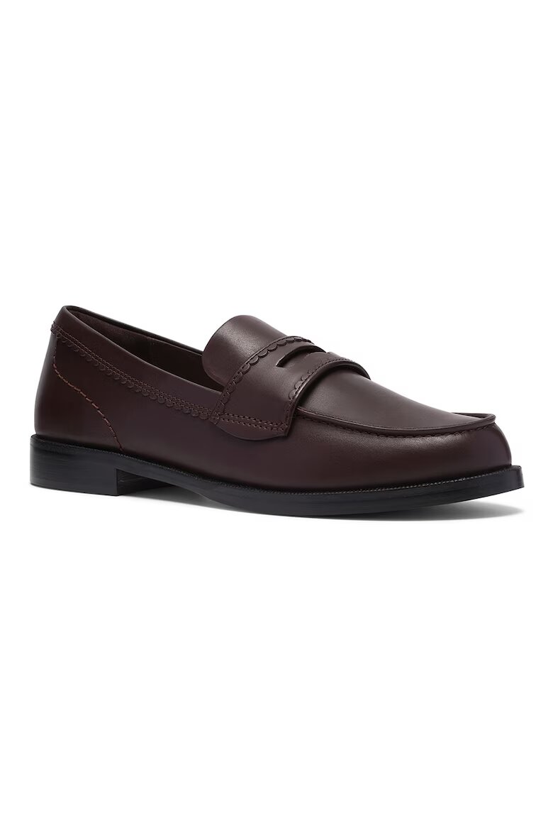 Clarks Кожени мокасини Коняк кафяв