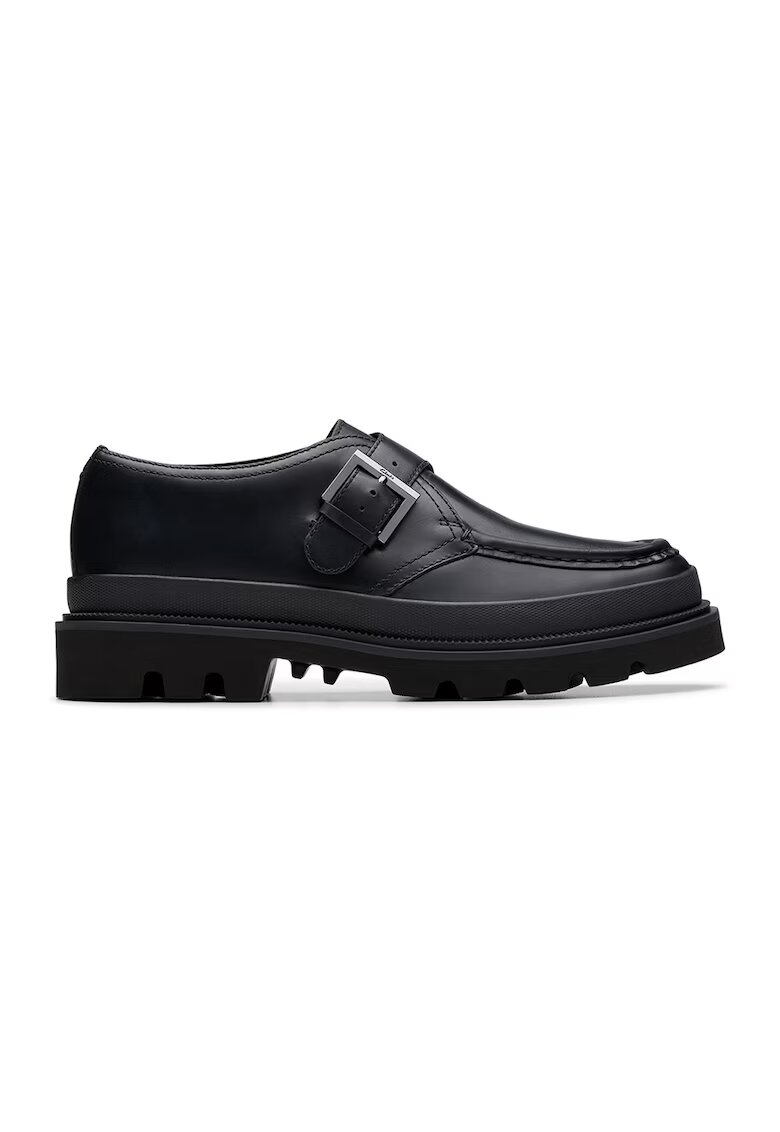Clarks Кожени мокасини с каишка с тока