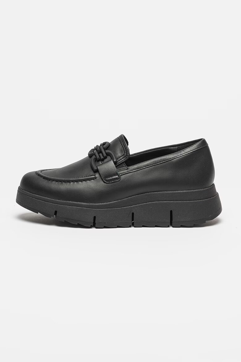 Clarks Кожени мокасини с контрасти Черен